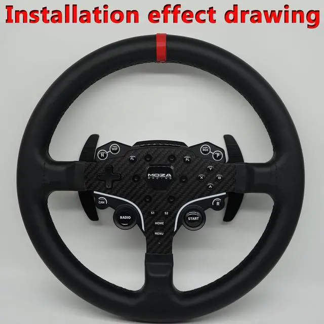 Alt view image 3 of 7 - Replace 13 inch lightweight Suede/Leather Steering Wheel Replace Panel For MOZA R5/R3/ES/ESX Bundle Gaming Racing Wheel (With full Leather)
