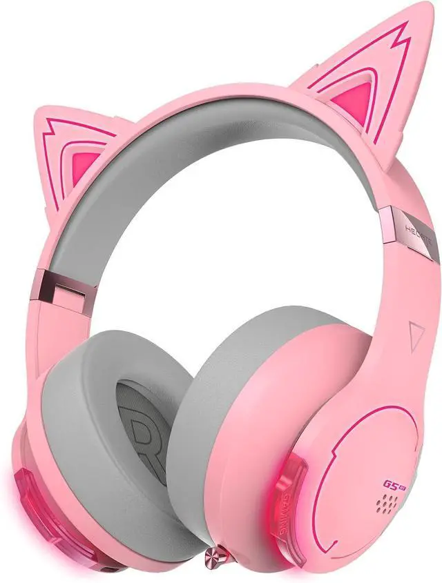 Main image of Edifier G5BT CAT Wireless Bluetooth Gaming Headset with Mic, Wired Over Ear Headphones with Detachable Cat Ear, RGB Light, for PC, PS5, PS4, Nintendo Switch (Pink)
