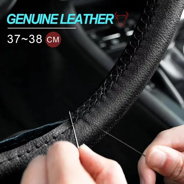 Alt view image 6 of 7 - Replace 13 inch lightweight Suede/Leather Steering Wheel Replace Panel For MOZA R5/R3/ES/ESX Bundle Gaming Racing Wheel (With full Leather)