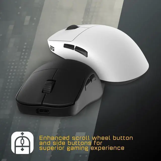 Alt view image 4 of 7 - ENDGAME GEAR OP1we Wireless Gaming Mouse, CompX CX52850 Microcontroller, Pixart PAW3370 Optical Sensor, Mod-Friendly, Hybrid Skate Design, Claw Grip, 2.1 oz, White