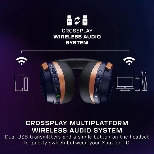 Alt view image 2 of 7 - Turtle Beach Stealth 700 Gen 3 Wireless Multiplatform Amplified Gaming Headset for Xbox Series X|S, Xbox One, PC, PS5, Mobile  60mm Drivers, AI Noise-Cancelling Mic, Bluetooth, 80-Hr Battery  Cobalt