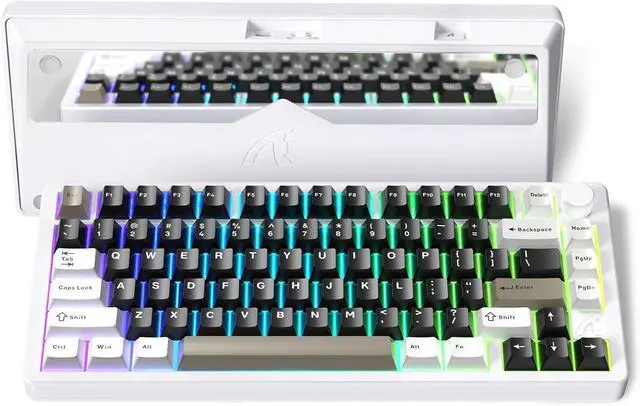 Main image of FELICON x Attack Shark X86 75% Aluminum CNC Wireless Mechanical Gaming Keyboard with Volume Knob,82 Key Gasket Hot Swappable RGB Custom Keyboard with 5-Layer Padding, BT/2.4GHz/USB-C-Milk White