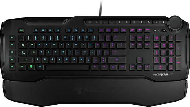 Alt view image 2 of 6 - ROCCAT Horde Aimo - Membranical RGB Gaming Keyboard, Aimo LED Illumination, Improved Island Key Layout, Quick-Fire Macro Keys, Configurable Tuning Wheel, USB, Black