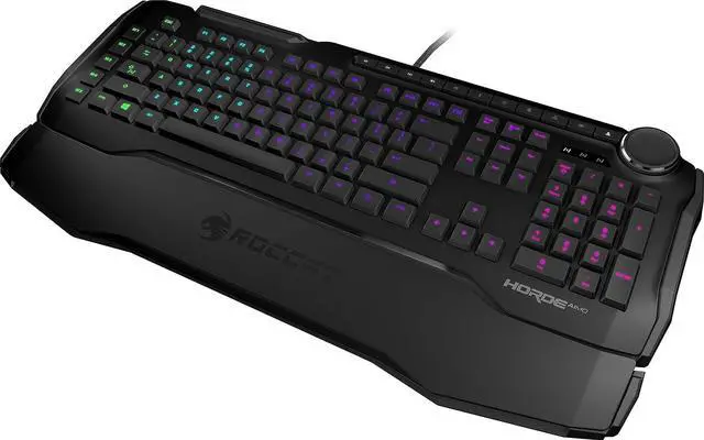 Alt view image 3 of 6 - ROCCAT Horde Aimo - Membranical RGB Gaming Keyboard, Aimo LED Illumination, Improved Island Key Layout, Quick-Fire Macro Keys, Configurable Tuning Wheel, USB, Black