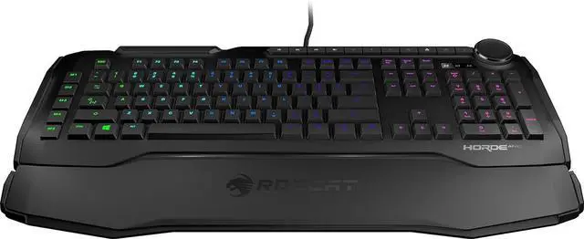 Alt view image 4 of 6 - ROCCAT Horde Aimo - Membranical RGB Gaming Keyboard, Aimo LED Illumination, Improved Island Key Layout, Quick-Fire Macro Keys, Configurable Tuning Wheel, USB, Black