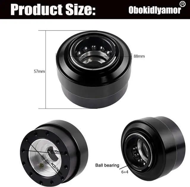 Alt view image 2 of 7 - Obokidlyamor Replace Quick Release Adapter Steering Wheel Replace Panel For MOZA R21/R16/R9 V2/R5/R3 Bundle Gaming Racing Wheel;70mm 6-hole steering wheel kit (Quick Release)