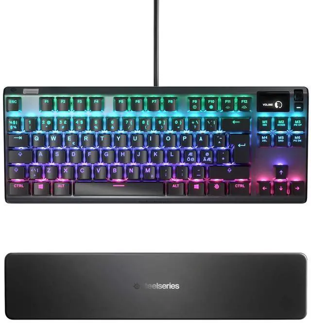 Alt view image 2 of 7 - SteelSeries Apex 7 TKL Mechanical Gaming Keyboard, OLED Display, Red Switches, Nordic QWERTY Layout