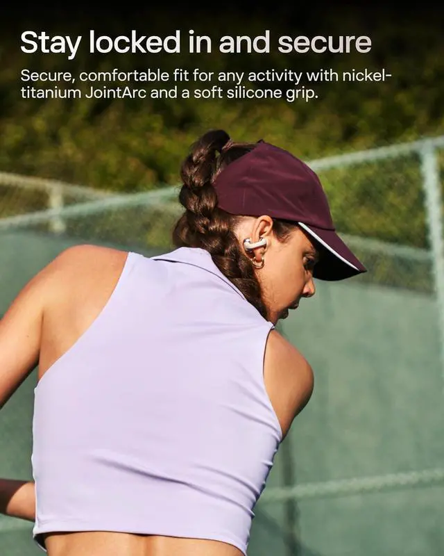 Alt view image 3 of 7 - SHOKZ OpenDots ONE - Open-Ear Headphones - Wireless Bluetooth Earbuds with Microphone - Secure, Lightweight, Clip-On Fit - Premium Dolby Audio - Water Resistant - Fast Charging - Up to 40 hrs Playtime