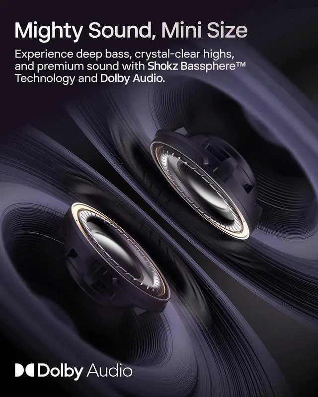 Alt view image 5 of 7 - SHOKZ OpenDots ONE - Open-Ear Headphones - Wireless Bluetooth Earbuds with Microphone - Secure, Lightweight, Clip-On Fit - Premium Dolby Audio - Water Resistant - Fast Charging - Up to 40 hrs Playtime