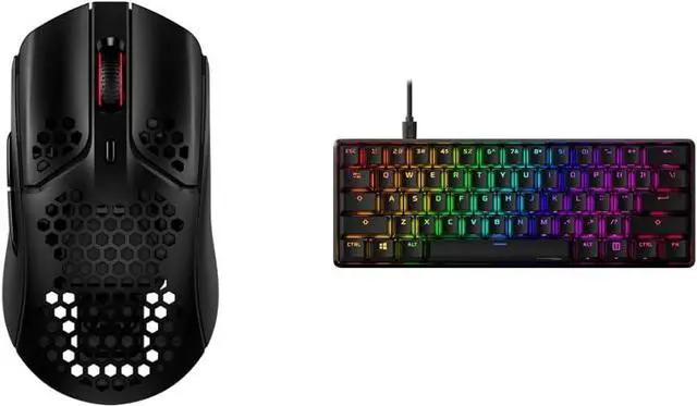 Main image of HyperX Pulsefire Haste Gaming Mouse & Alloy Origins 60 - Mechanical Gaming Keyboard, Ultra Compact 60% Form Factor, Double Shot PBT Keycaps, RGB LED Backlit, NGENUITY Software Compatible