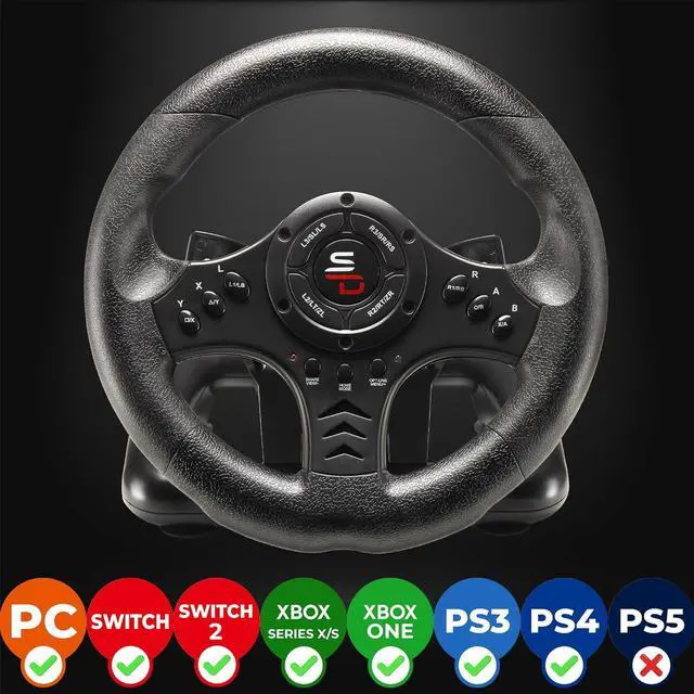 Alt view image 2 of 7 - SUBSONIC - Superdrive SV450 Racing Steering Wheel with Pedals and Shifters. For Xbox Series X/S, Switch 2 / Switch, PS4, Xbox One and PC - Black