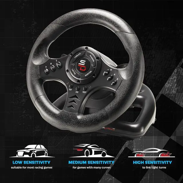 Alt view image 3 of 7 - SUBSONIC - Superdrive SV450 Racing Steering Wheel with Pedals and Shifters. For Xbox Series X/S, Switch 2 / Switch, PS4, Xbox One and PC - Black