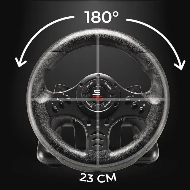 Alt view image 4 of 7 - SUBSONIC - Superdrive SV450 Racing Steering Wheel with Pedals and Shifters. For Xbox Series X/S, Switch 2 / Switch, PS4, Xbox One and PC - Black