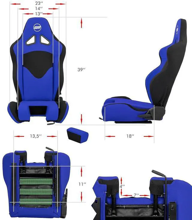Alt view image 3 of 7 - OpenWheeler SimFab Flight Simulator Seat With Seat Base Cut Out For Fighter Stick Or Helicopter Collective, blue