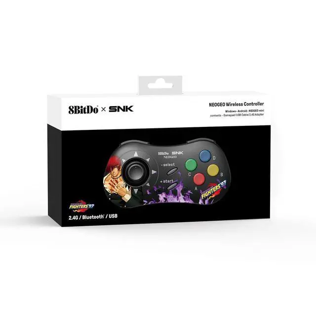 Alt view image 3 of 7 - 8Bitdo NEOGEO Wireless Controller for Windows, Android, and NEOGEO mini with Classic Click-Style Joystick - Officially Licensed by SNK (Iori Yagami Edition)