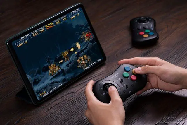 Alt view image 7 of 7 - 8Bitdo NEOGEO Wireless Controller for Windows, Android, and NEOGEO mini with Classic Click-Style Joystick - Officially Licensed by SNK (Iori Yagami Edition)