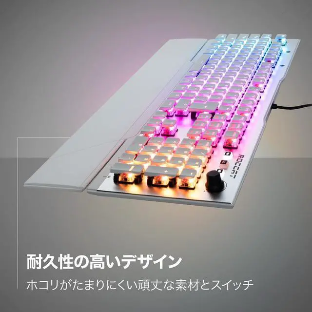 Alt view image 4 of 6 - ROCCAT Vulcan 122 AIMO RGB Mechanical Gaming Keyboard JP Japanese Array Model Silent Linear (Equivalent to Red Axis) Domestic Genuine White German Design ROC-12-956-RD
