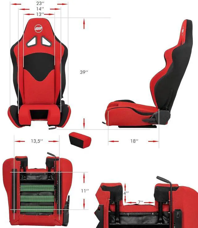 Alt view image 3 of 7 - SimFab Flight Simulator Seat With Seat Base Cut Out For Fighter Stick Or Helicopter Collective, red