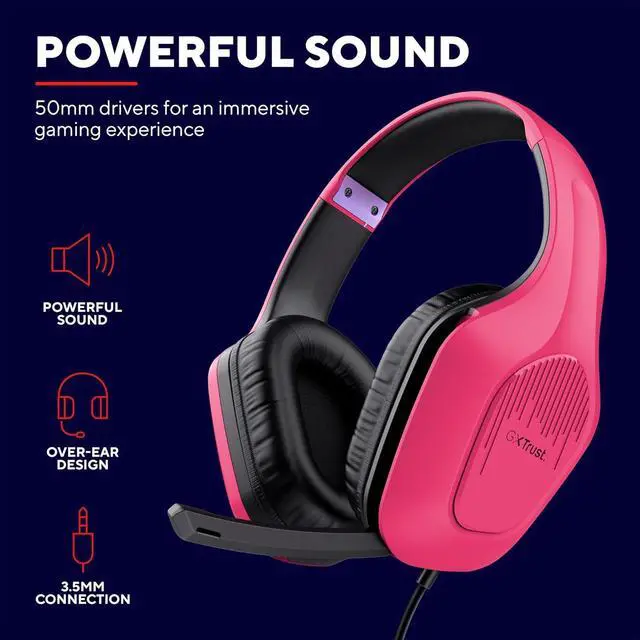 Alt view image 3 of 7 - Trust Gaming GXT 790P Tridox 3-in-1 Gaming Pack - Lightweight Headset with 50mm Drivers, 3.5mm Connection, USB Gamer Mouse 200-6400 dpi, Mouse Pad, PC/Laptop Pack - Pink