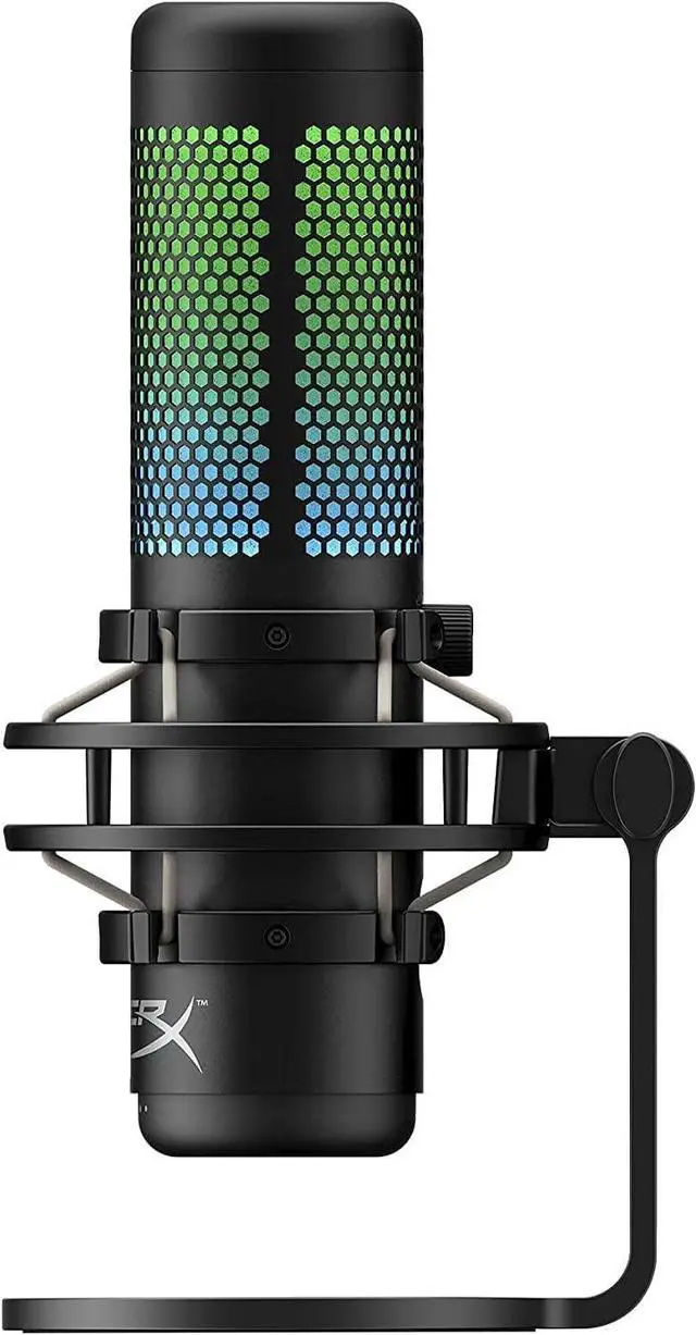 Alt view image 2 of 7 - HyperX QuadCast S  RGB USB Condenser Microphone for PC, PS4, PS5 and Mac, Anti-Vibration Shock Mount, 4 Polar Patterns, Pop Filter, Gain Control, Gaming, Streaming, Podcasts, Kwalicable Micro SD Card