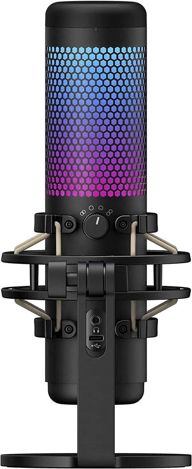 Alt view image 3 of 7 - HyperX QuadCast S  RGB USB Condenser Microphone for PC, PS4, PS5 and Mac, Anti-Vibration Shock Mount, 4 Polar Patterns, Pop Filter, Gain Control, Gaming, Streaming, Podcasts, Kwalicable Micro SD Card
