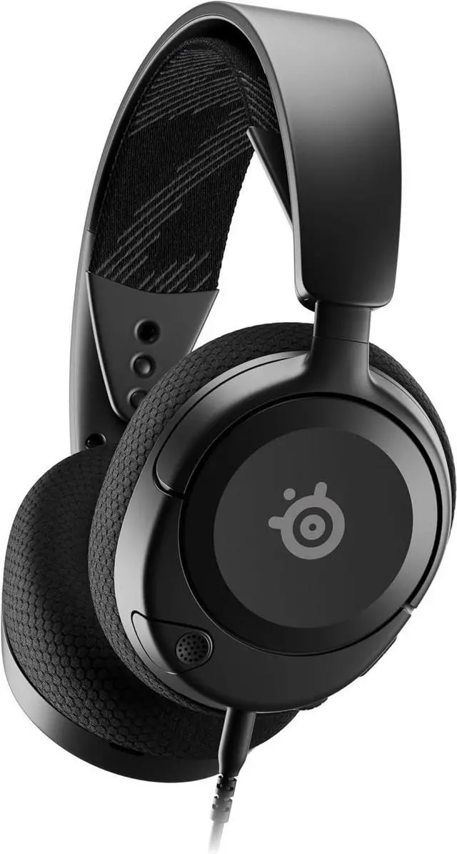 Main image of SteelSeries 61606 Arctis Nova 1 Gaming Headphones, Wired, Sealed Type, Compatible with PC, PS5, PS4, Switch, Bi-Directional Microphone, Noise Canceling, Space Audio, Hi-Fi Sound, Adjustable, Black