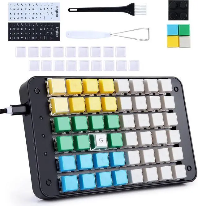 Main image of Koolertron One Handed Macro Mechanical Gaming Keyboard, Fully Programmable Mini Keypad, 48-Key Mini USB Macro Keyboard with Blank Keycaps, for Gamers/Cashier/Designers/Video Editors