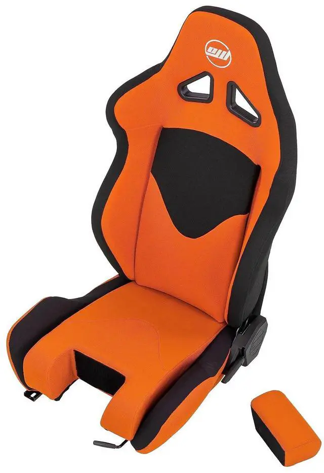 Main image of SimFab Flight Simulator Seat With Seat Base Cut Out For Fighter Stick Or Helicopter Collective, orange