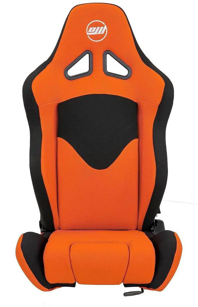 Alt view image 2 of 7 - SimFab Flight Simulator Seat With Seat Base Cut Out For Fighter Stick Or Helicopter Collective, orange