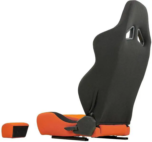 Alt view image 6 of 7 - SimFab Flight Simulator Seat With Seat Base Cut Out For Fighter Stick Or Helicopter Collective, orange
