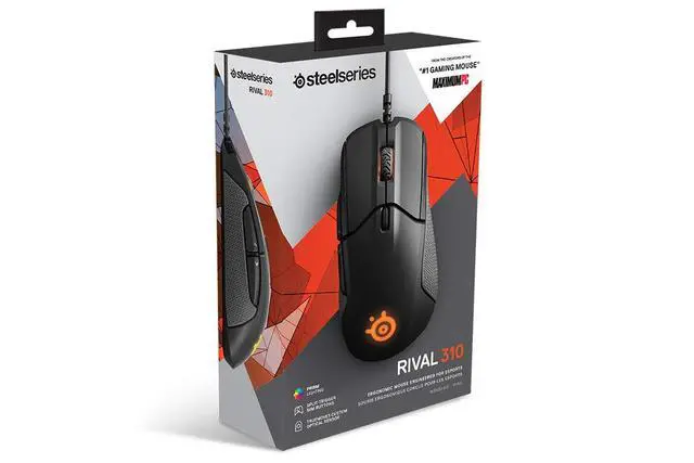 Alt view image 6 of 7 - SteelSeries Rival 310 - Optical Gaming Mouse - RGB Illumination - 6 Buttons - Rubber Sides - On-Board Memory - Black