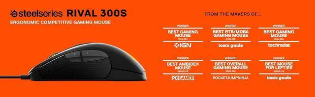 Alt view image 7 of 7 - SteelSeries Rival 310 - Optical Gaming Mouse - RGB Illumination - 6 Buttons - Rubber Sides - On-Board Memory - Black