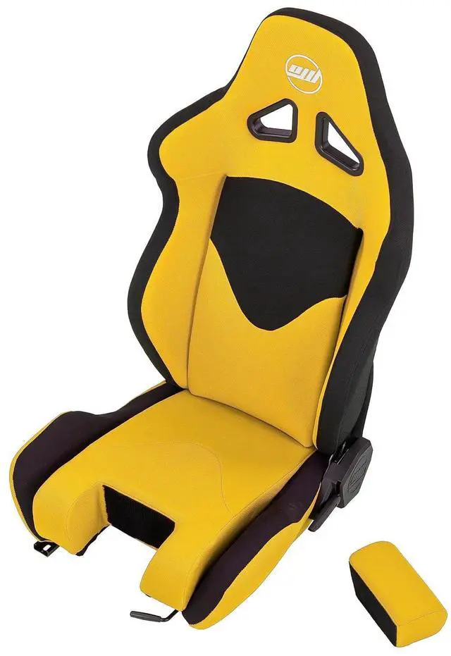 Main image of SimFab Flight Simulator Seat With Seat Base Cut Out For Fighter Stick Or Helicopter Collective, yellow