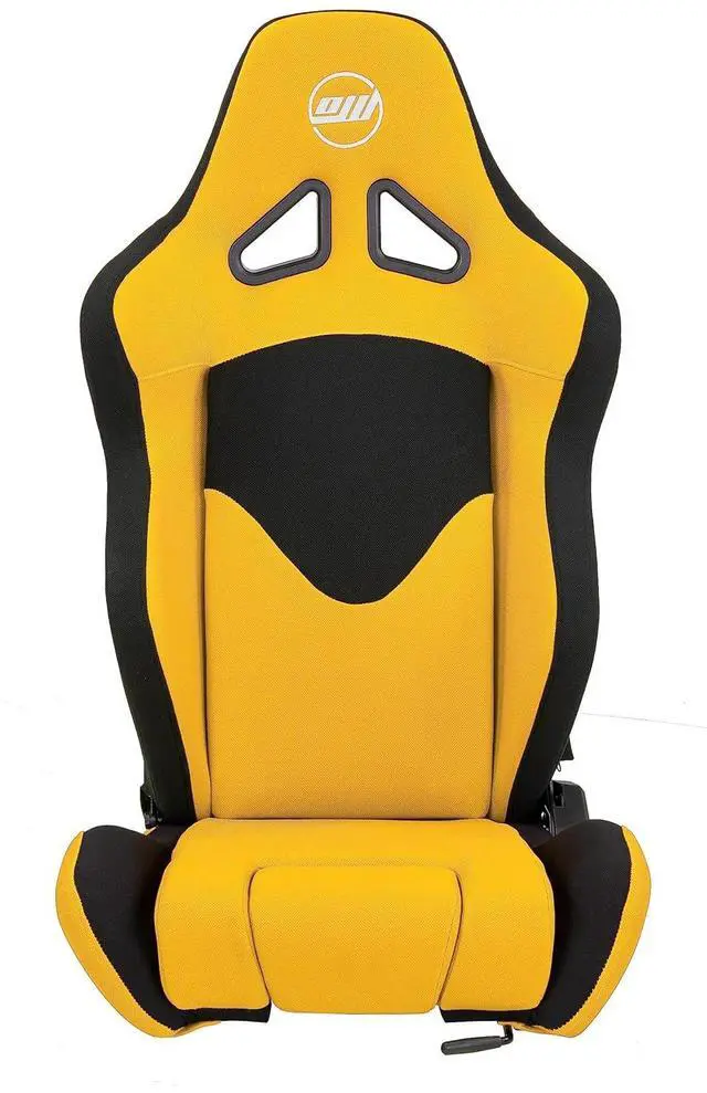 Alt view image 2 of 7 - SimFab Flight Simulator Seat With Seat Base Cut Out For Fighter Stick Or Helicopter Collective, yellow