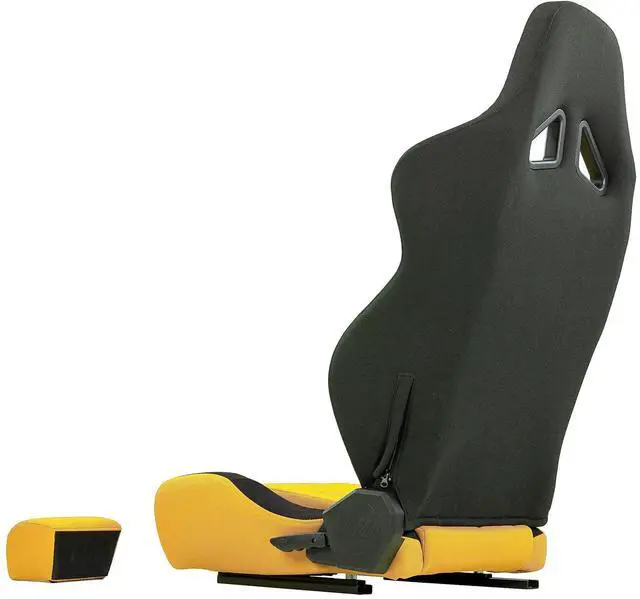 Alt view image 6 of 7 - SimFab Flight Simulator Seat With Seat Base Cut Out For Fighter Stick Or Helicopter Collective, yellow