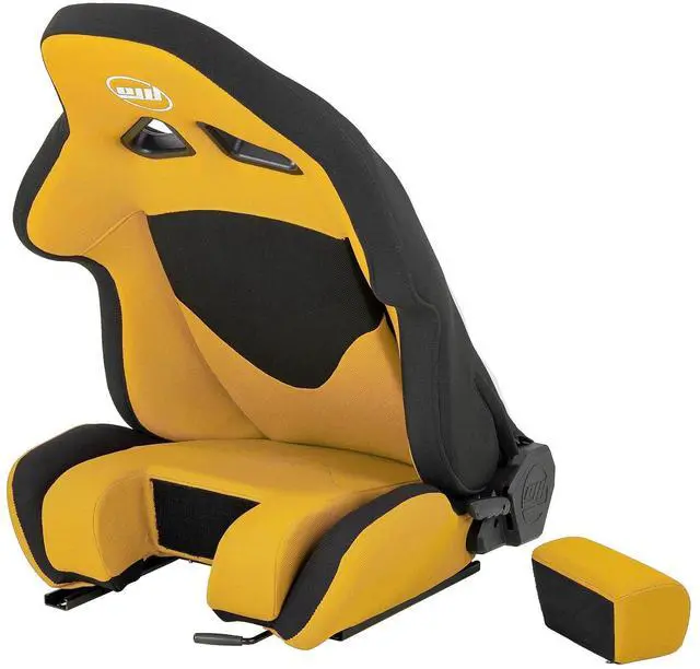 Alt view image 5 of 7 - SimFab Flight Simulator Seat With Seat Base Cut Out For Fighter Stick Or Helicopter Collective, yellow