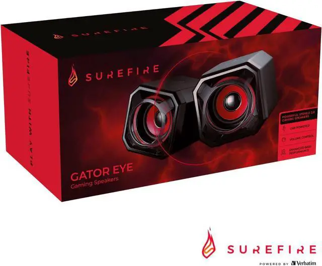 Alt view image 7 of 7 - Surefire Speaker Gator Eye - 5W stereo gaming speaker - USB 2.0 - Loudspeaker boxes for PC & Notebook & PlayStation & Xbox I USB gaming speaker - PC speaker I powered by Verbatim