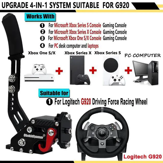 Alt view image 2 of 7 - Obokidlyamor NEW Upgrade 4-in-1 USB Handbrake Only for G920 Compatible With For Xbox One S/X/Xbox series S/Xbox series X + PC Computer System With Clamp (Black)