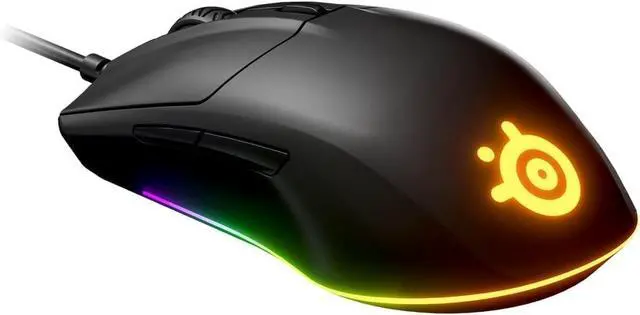 Main image of SteelSeries 62513 Gaming Mouse, Wired, Lightweight, Low Latency, Mechanical Switch, 3 Zone RGB Illumination, Rival 3