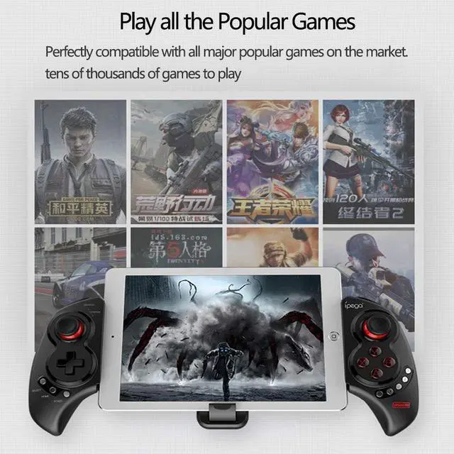 Alt view image 7 of 7 - ipega PG-9023S Mobile Game Controller, Wireless 4.0 Gamepad PUBG Trigger Mobile Phone Telescopic Controller Joy Stick for iPhone Compatible with 5-10" iOS(iOS 11-13.3)/Android Phone PC Tablet TV Box