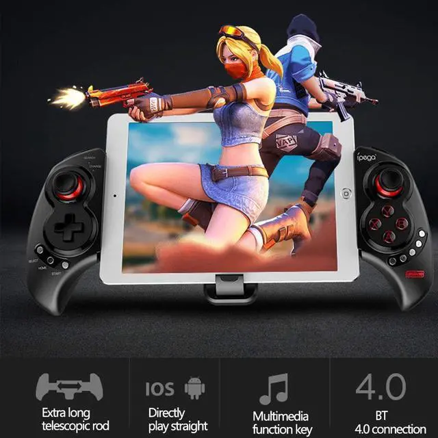 Alt view image 6 of 7 - ipega PG-9023S Mobile Game Controller, Wireless 4.0 Gamepad PUBG Trigger Mobile Phone Telescopic Controller Joy Stick for iPhone Compatible with 5-10" iOS(iOS 11-13.3)/Android Phone PC Tablet TV Box
