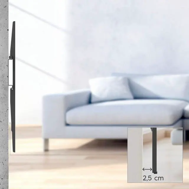 Alt view image 4 of 6 - Hama TV Wall Mount, Rigid, 229 cm (90") up to 60 kg, dist. Wall, 2.5 cm