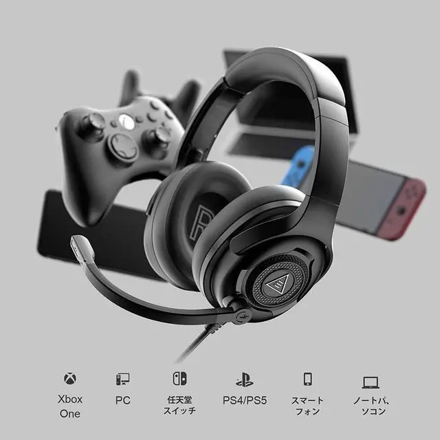 Alt view image 2 of 7 - EKSA Headset with Noise Cancelling Mic PC Headset 263g Lightweight with Volume Control Over Ear Headphones 3.5mm Wired Headphones for PS4/PS5/PC/Xbox/Switch/Smartphones Gaming Headset AirComfy