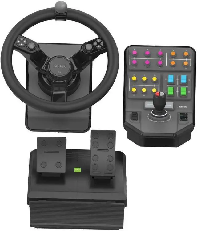 Alt view image 2 of 5 - Saitek Farming Simulator Wheel, Pedals, & Vehicle Side Panel Bundle (SCB432160002/01/1)