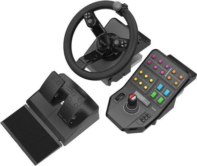 Alt view image 4 of 5 - Saitek Farming Simulator Wheel, Pedals, & Vehicle Side Panel Bundle (SCB432160002/01/1)