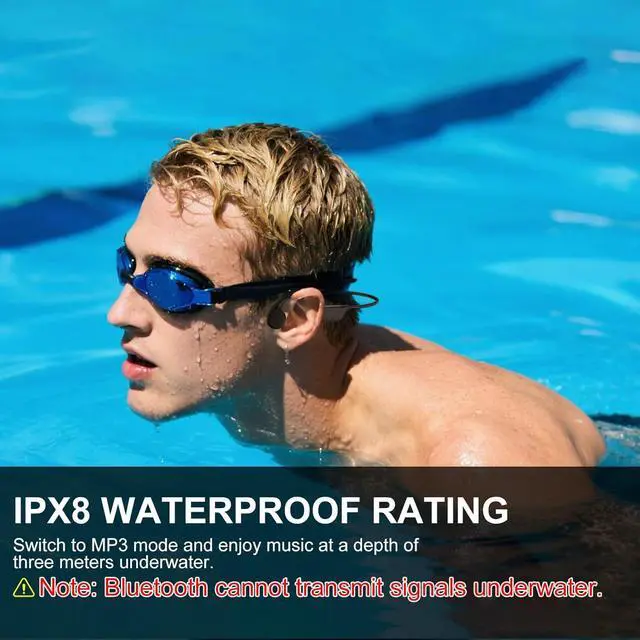 Alt view image 2 of 7 - Bone Conduction Swimming Headphones,Wireless IPX8 Waterproof Open-Ear Headphone/Earphones, 32G Underwater Headset/Earbuds, Sports, Swimming, Diving