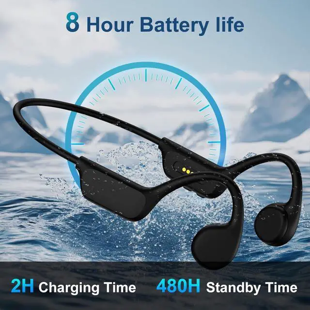 Alt view image 6 of 7 - Bone Conduction Swimming Headphones,Wireless IPX8 Waterproof Open-Ear Headphone/Earphones, 32G Underwater Headset/Earbuds, Sports, Swimming, Diving