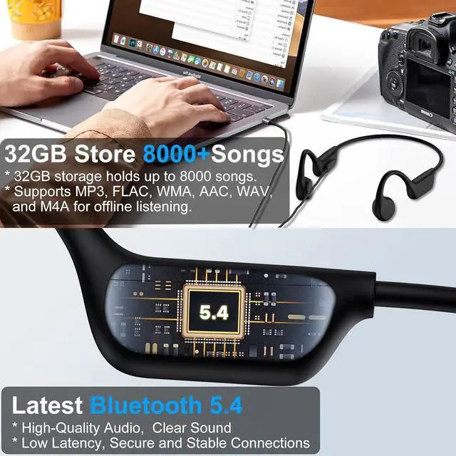 Alt view image 7 of 7 - Bone Conduction Swimming Headphones,Wireless IPX8 Waterproof Open-Ear Headphone/Earphones, 32G Underwater Headset/Earbuds, Sports, Swimming, Diving