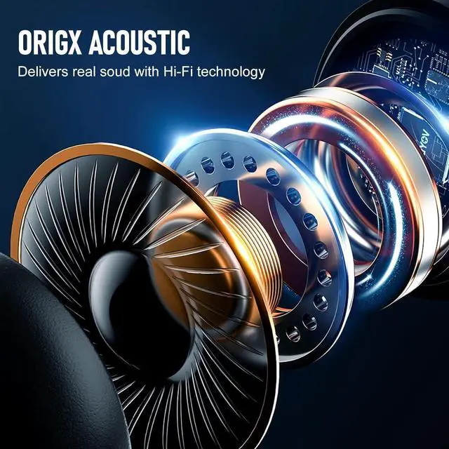 Alt view image 5 of 7 - OOYY 2-Pack Black and White Sports Bluetooth Earbuds, Wireless Headphones with Charging Case & Microphone for iPhone Android