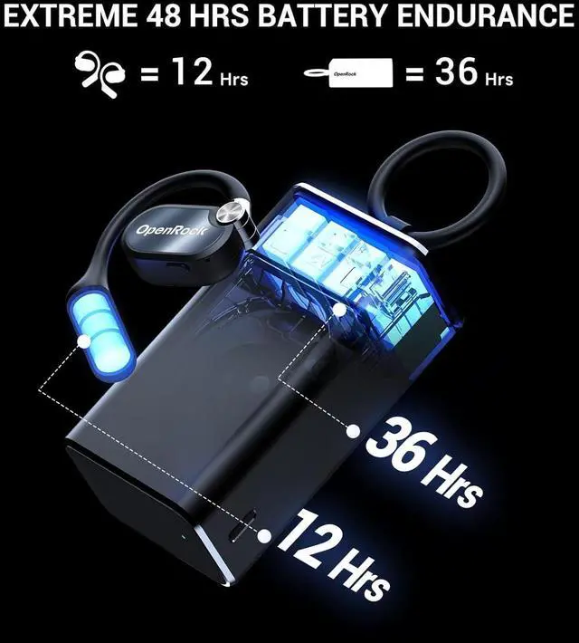 Alt view image 4 of 7 - X Open-Ear Headphones, Upgraded Silicone Earhooks, 48Hrs Playtime, Comfort and Fit, IPX5 Waterproof, ENC Microphone, Smart App, Bluetooth 5.3, Wireless Over-Ear Earbuds for Sports, Office